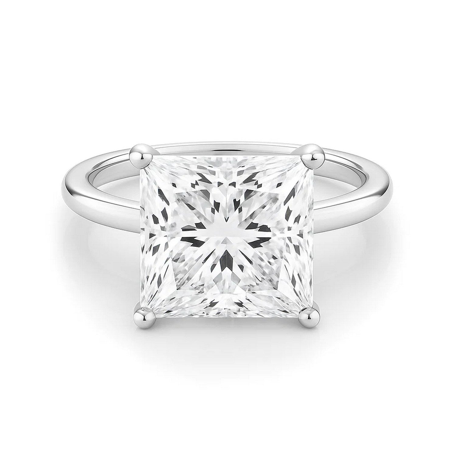 5 Carat Princess Lab Grown IGI G/VS1 Diamond Solitaire Ring in 14K White Gold