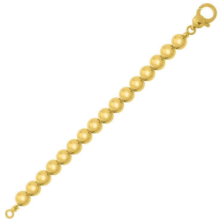 Sterling Silver Yellow Gold Plated Bold Bead Bracelet