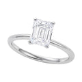 1 1/2 Carat Emerald Lab Grown IGI G/VS1 Diamond Solitaire Ring in 14K White Gold