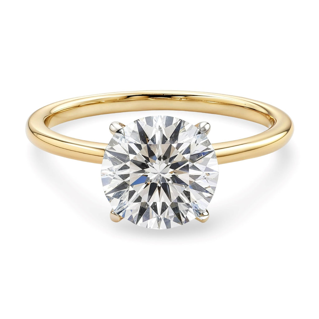 1 1/2 Carat Round Lab Grown IGI G/VS1 Diamond Solitaire Ring in 10K Yellow Gold