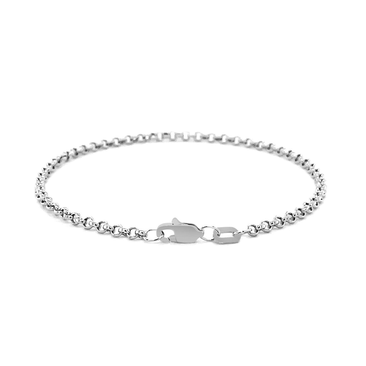 14k White Gold Rolo Bracelet  (2.50 mm)