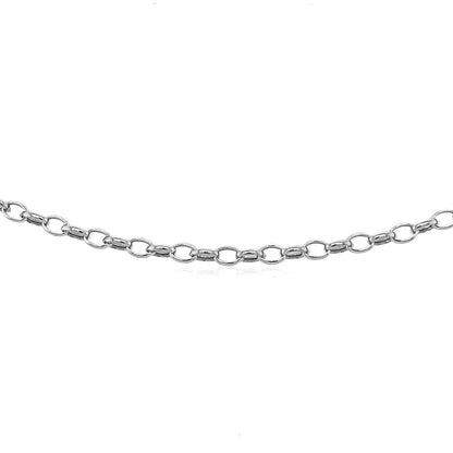 14k White Gold Oval Rolo Bracelet  (3.20 mm)