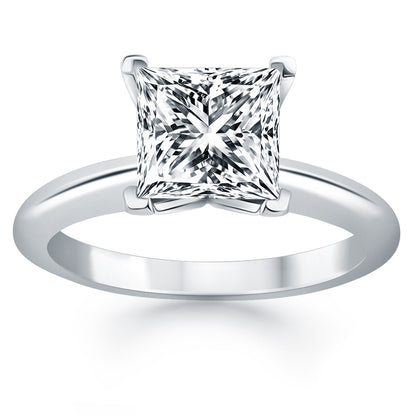 14k White Gold Classic Solitaire Engagement Ring Mounting