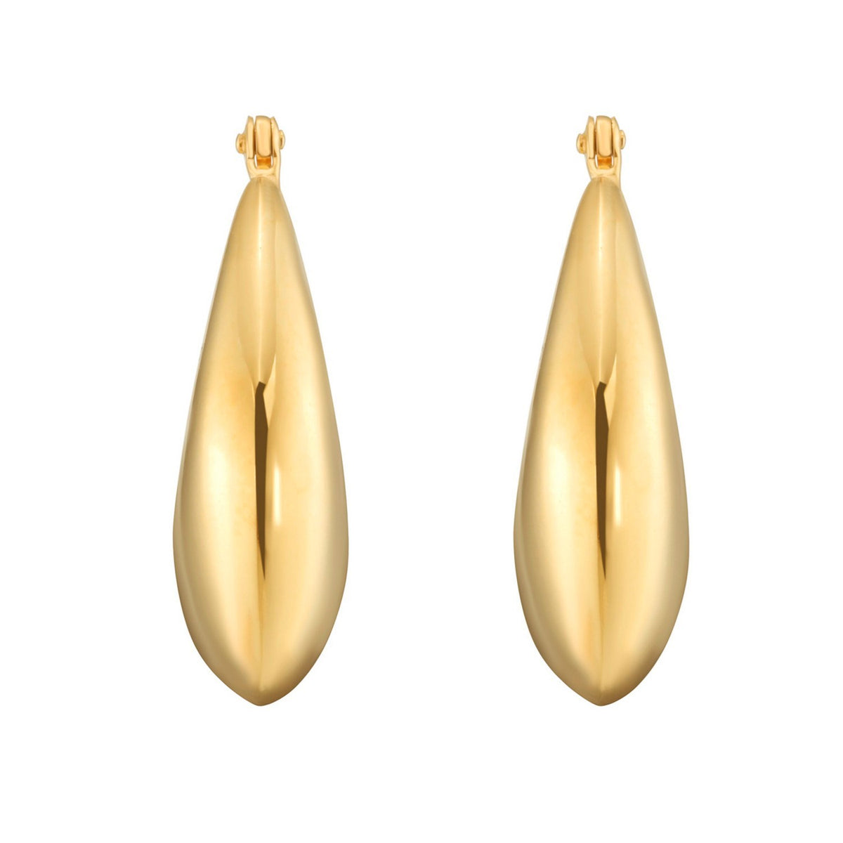 Sterling Silver Yellow Gold Plated Sculptural Crescent Hoop Earrings