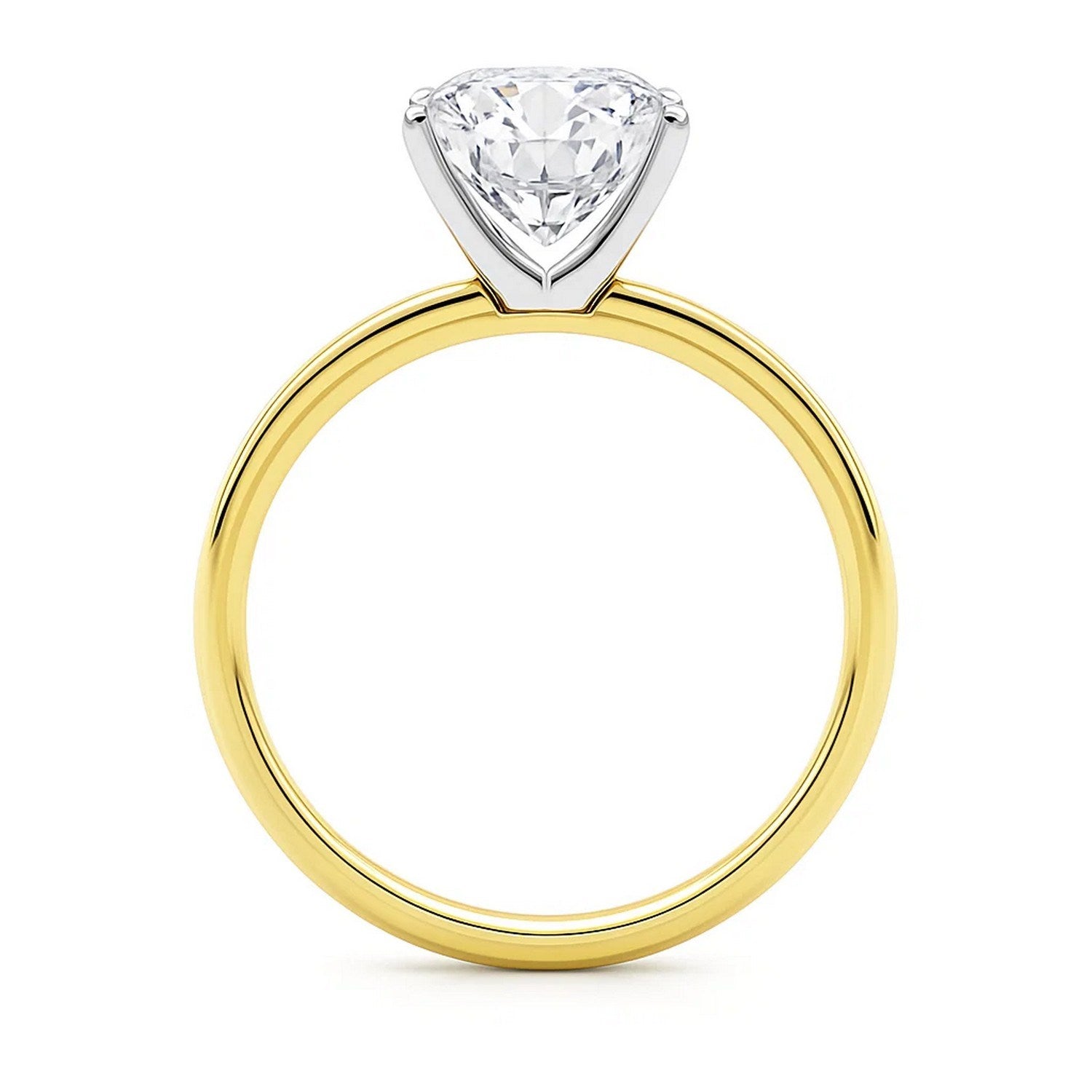 5 Carat Cushion Lab Grown IGI G/VS1 Diamond Solitaire Ring in 10K Yellow Gold