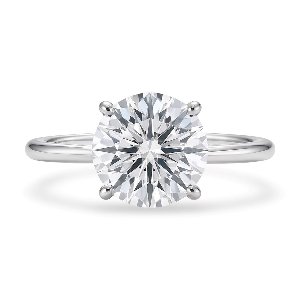 3 Carat Round Lab Grown IGI G/VS1 Diamond Solitaire Ring in 10K White Gold