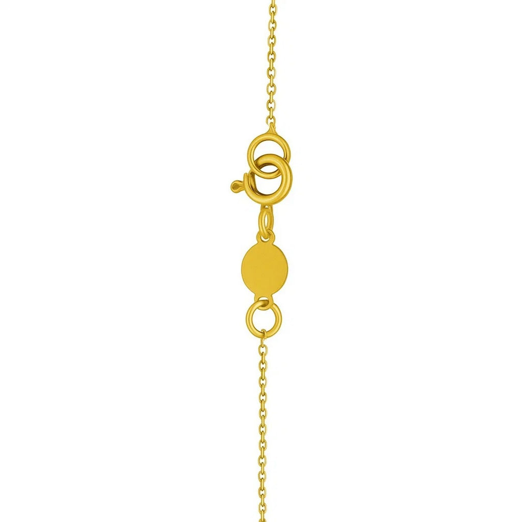 14K Yellow Gold Mini Diamond B Initial Pendant Necklace