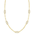 14K Yellow Gold Diamon Oro Paperclip Necklace