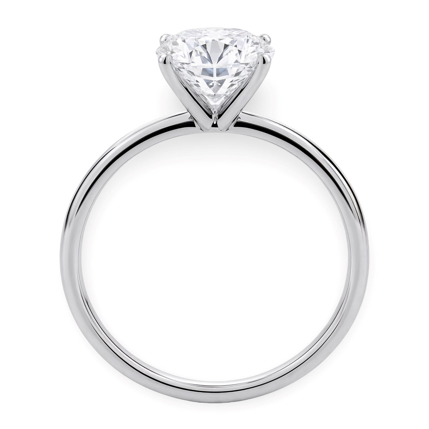 3 Carat Round Lab Grown IGI G/VS1 Diamond Solitaire Ring in 14K White Gold