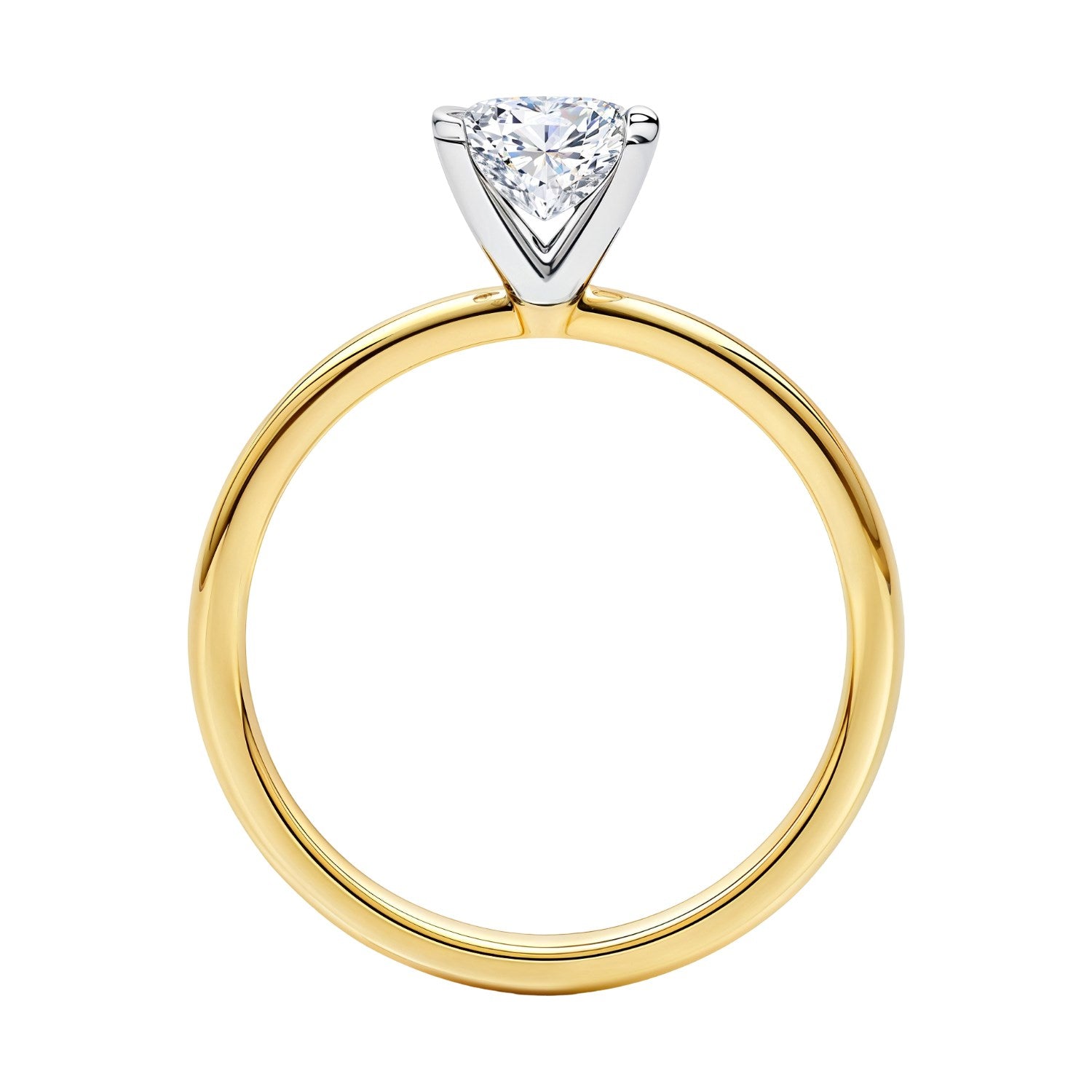 1 Carat Princess Lab Grown IGI G/VS1 Diamond Solitaire Ring in 10K Yellow Gold