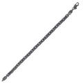Sterling Silver Black Ruthenium Plated Oval Link Bracelet (5.60 mm)