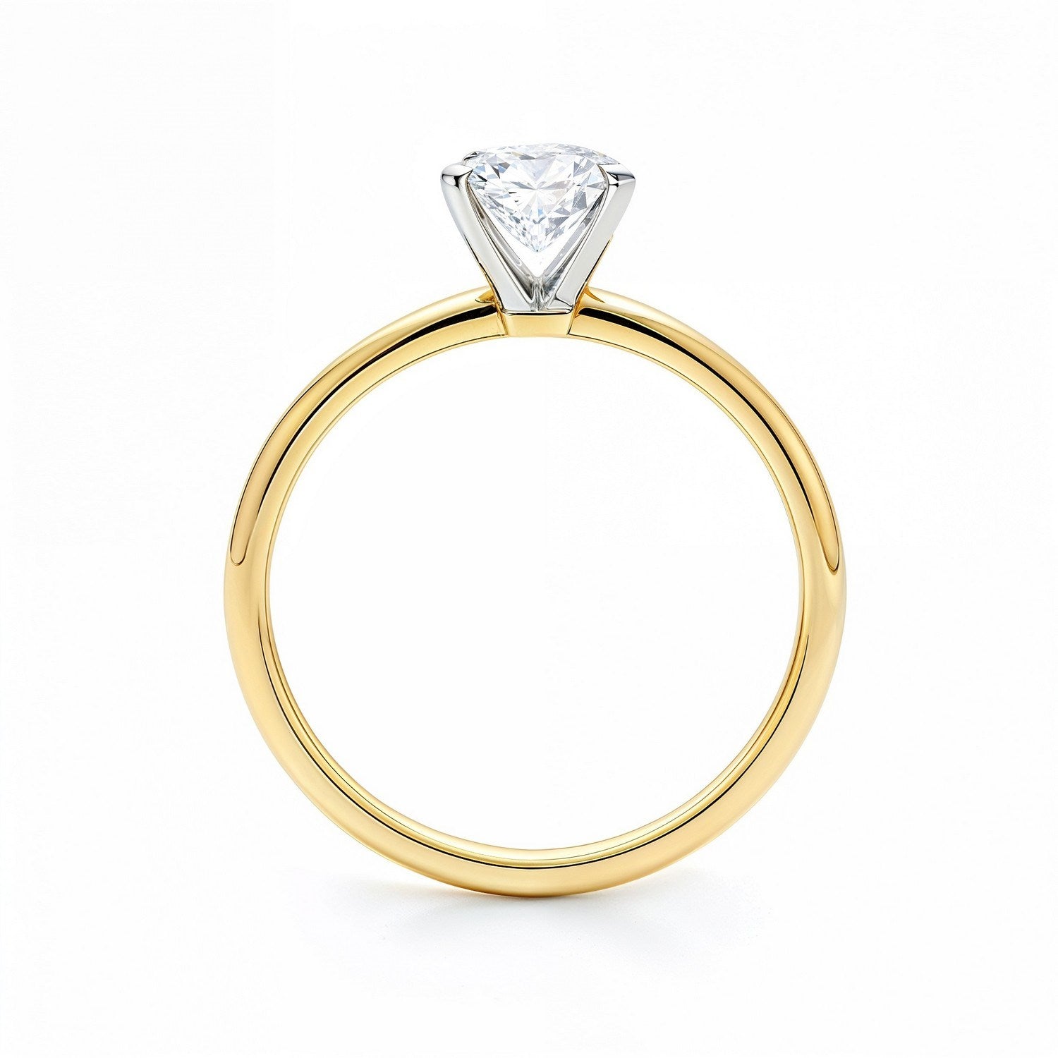 1 Carat Radiant Lab Grown IGI G/VS1 Diamond Solitaire Ring in 14K Yellow Gold
