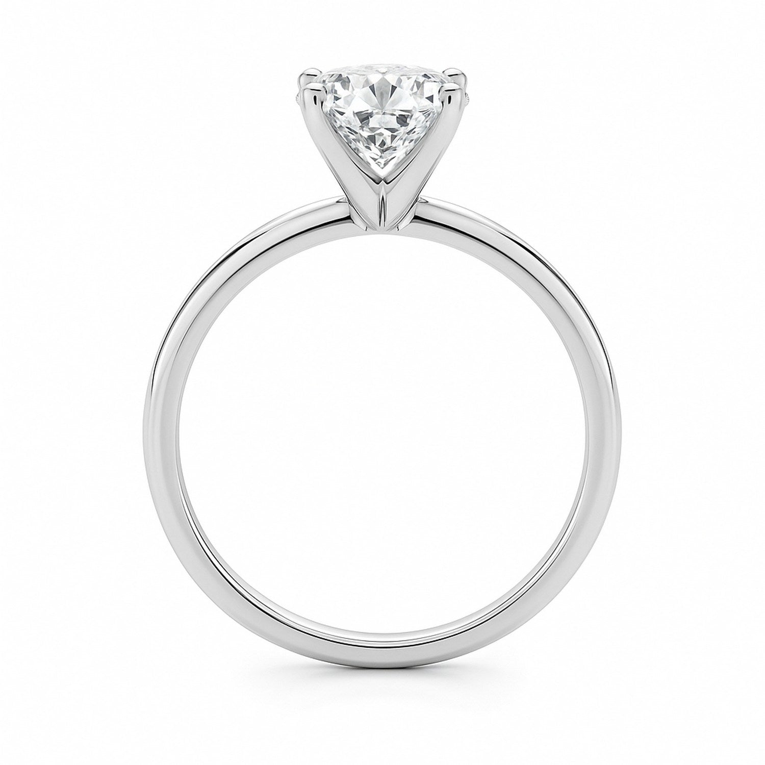 1 1/2 Carat Cushion Lab Grown IGI G/VS1 Diamond Solitaire Ring in 14K White Gold