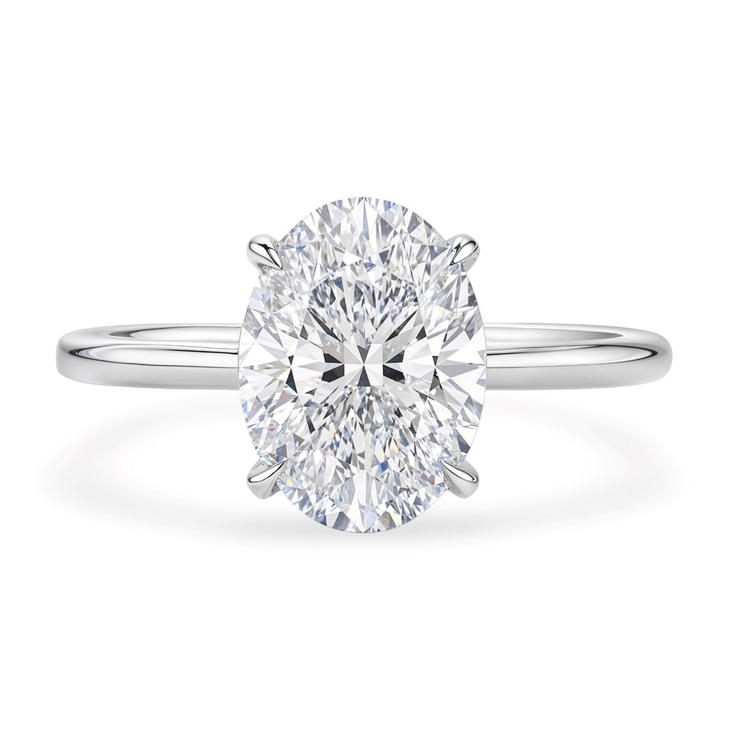 2 Carat Oval Lab Grown IGI G/VS1 Diamond Solitaire Ring in 10K White Gold