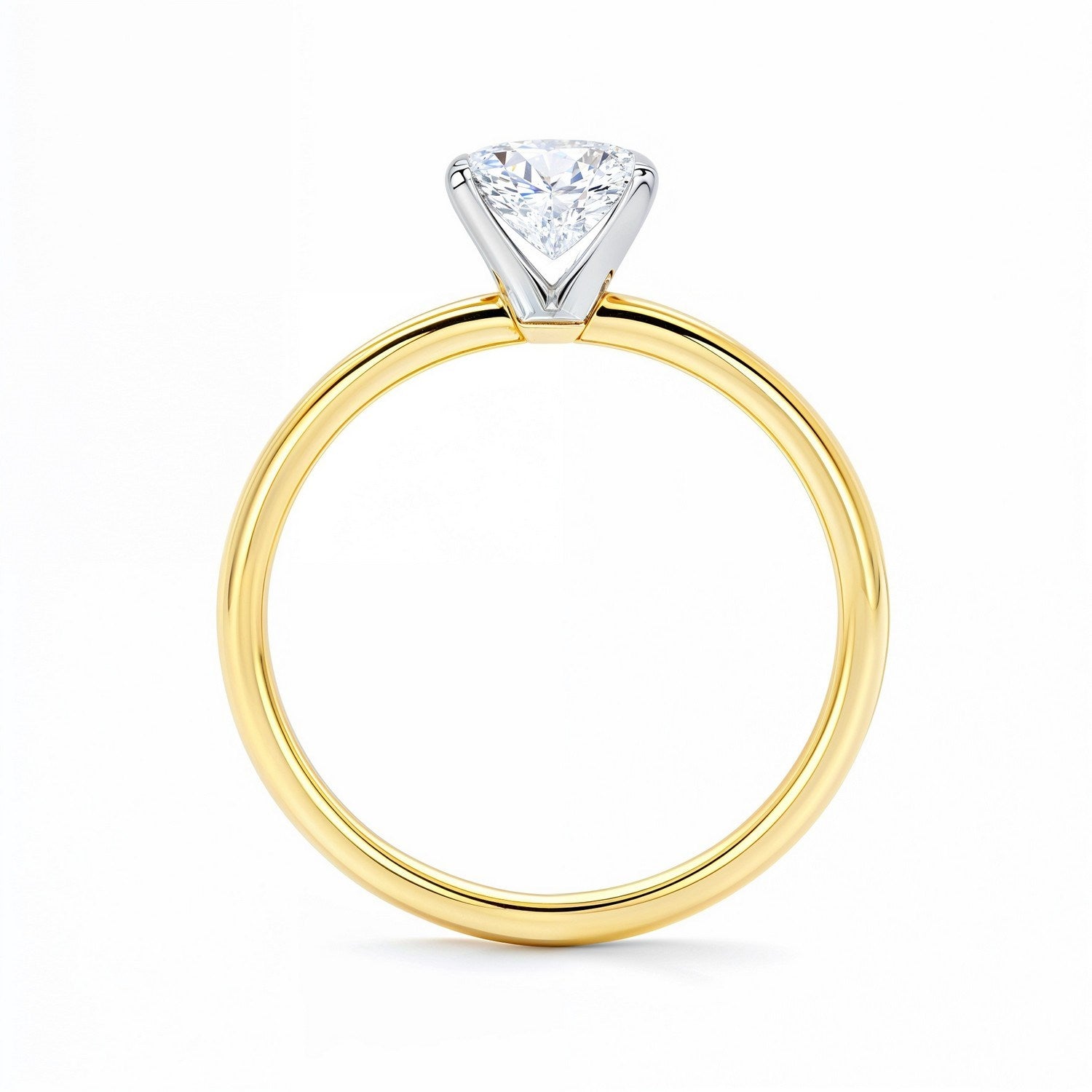 2 Carat Radiant Lab Grown IGI G/VS1 Diamond Solitaire Ring in 10K Yellow Gold