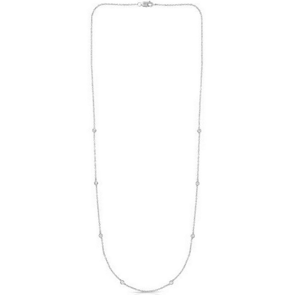 14K White Gold Diamonds by the Yard Necklace
