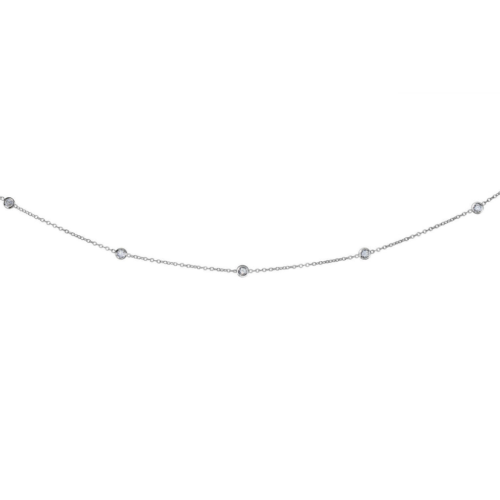 14K White Gold Diamonds by the Yard Necklace
