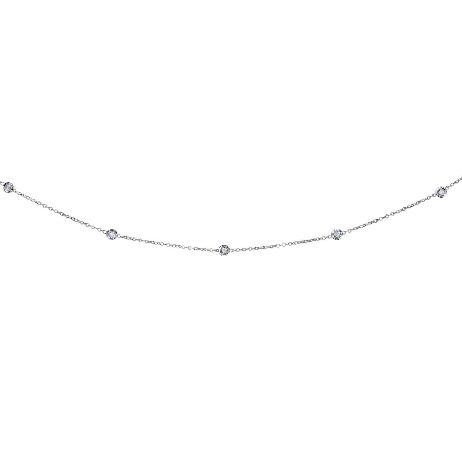 14K White Gold Diamonds by the Yard Necklace