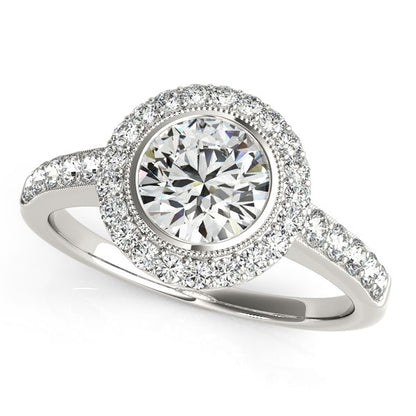 14k White Gold Pave Style Diamond Engagement Ring (1 3/8 cttw)