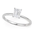 1 Carat Emerald Lab Grown IGI G/VS1 Diamond Solitaire Ring in 10K White Gold