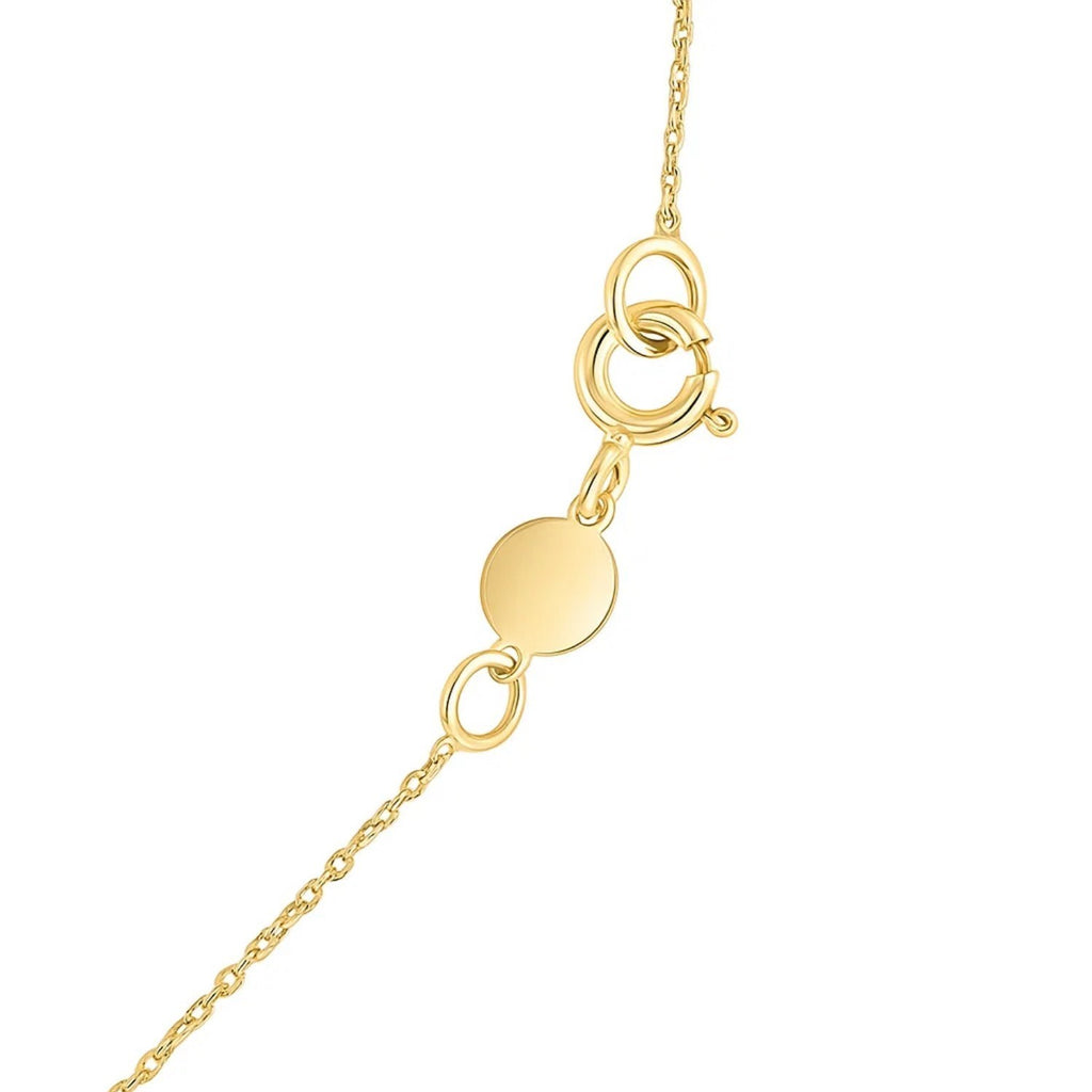 14K Yellow Gold Mini Diamond E Initial Pendant Necklace