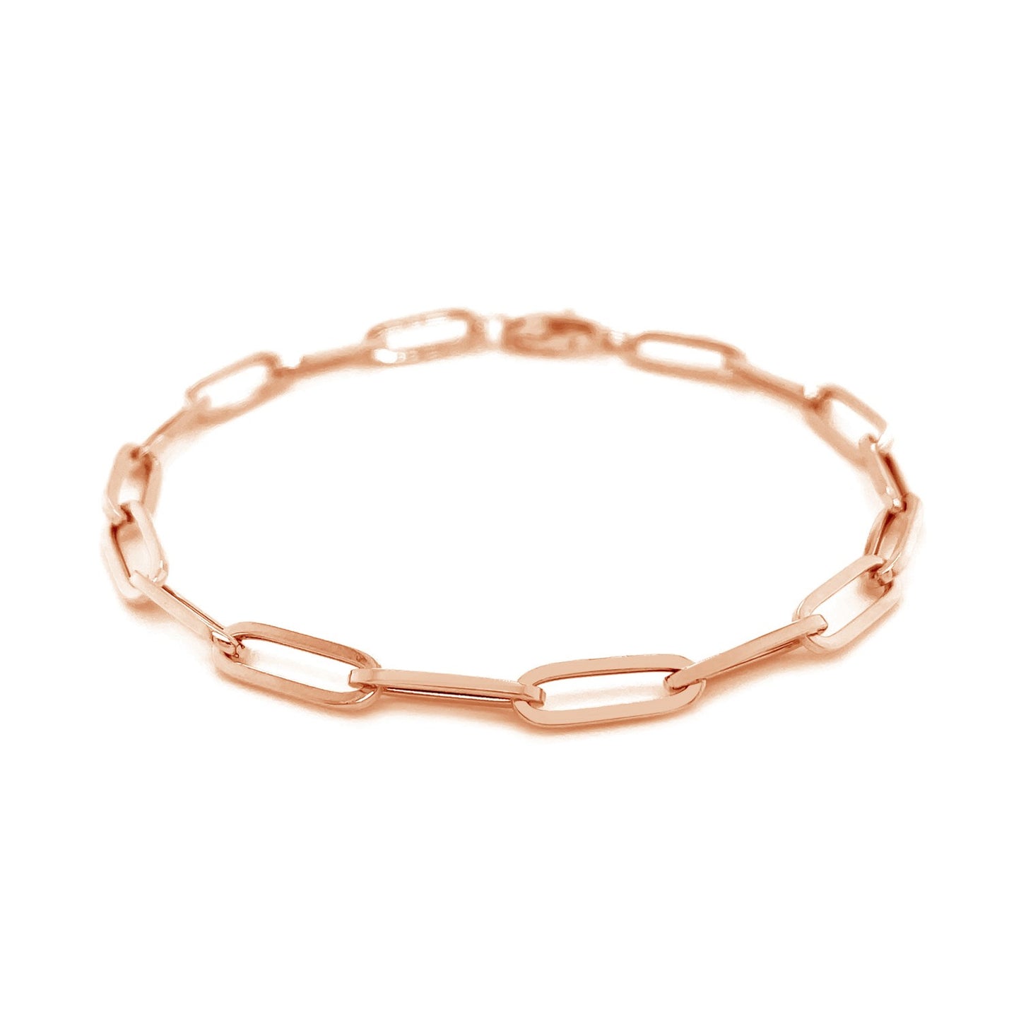 14K Rose Gold Bold Paperclip Chain Bracelet (4.20 mm)