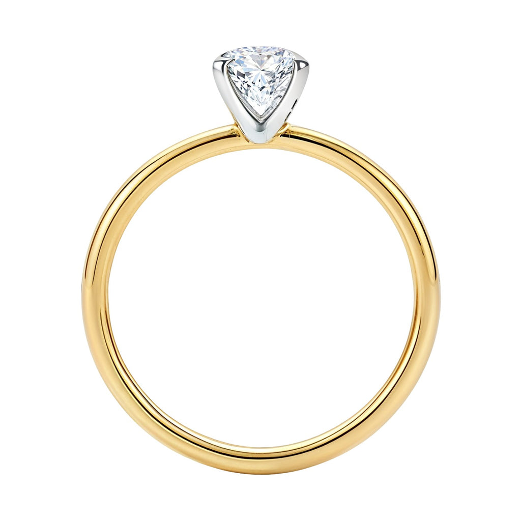 1 Carat Emerald Lab Grown IGI G/VS1 Diamond Solitaire Ring in 14K Yellow Gold