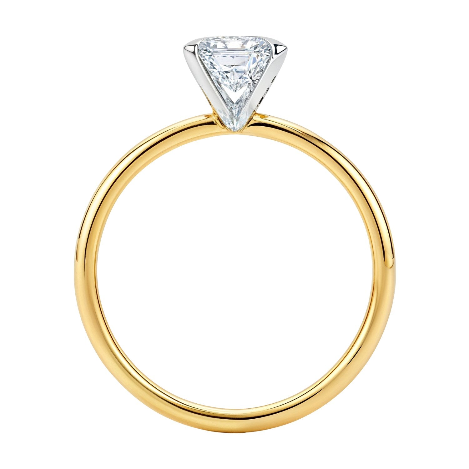 2 Carat Emerald Lab Grown IGI G/VS1 Diamond Solitaire Ring in 10K Yellow Gold