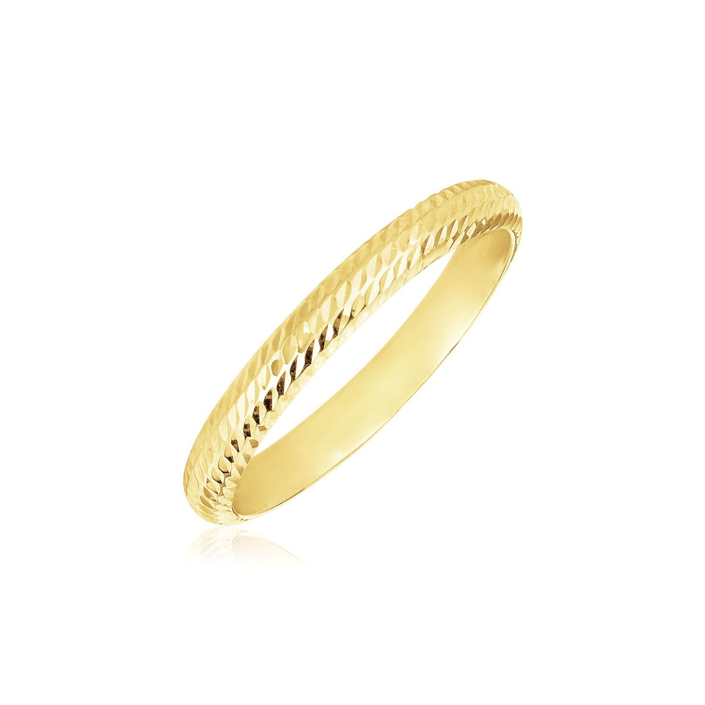 14k Yellow Gold Textured Comfort Fit Wedding Band(2.50 mm)