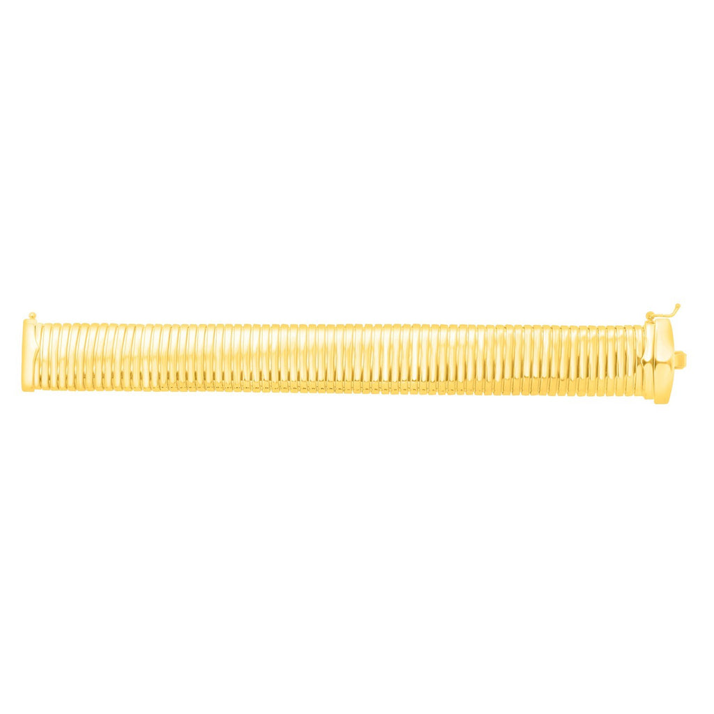 Sterling Silver Yellow Gold Plated Extra Thick Tubogas Bracelet (18.00 mm)