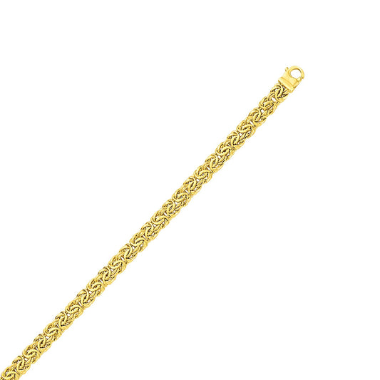 10k Yellow Gold Byzantine Design Chain Bracelet (7.00 mm)