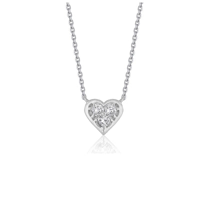 Diamond Heart Design Pendant in 14k White Gold