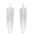 Sterling Silver Multi Strand Chain Drop Chandelier Earrings