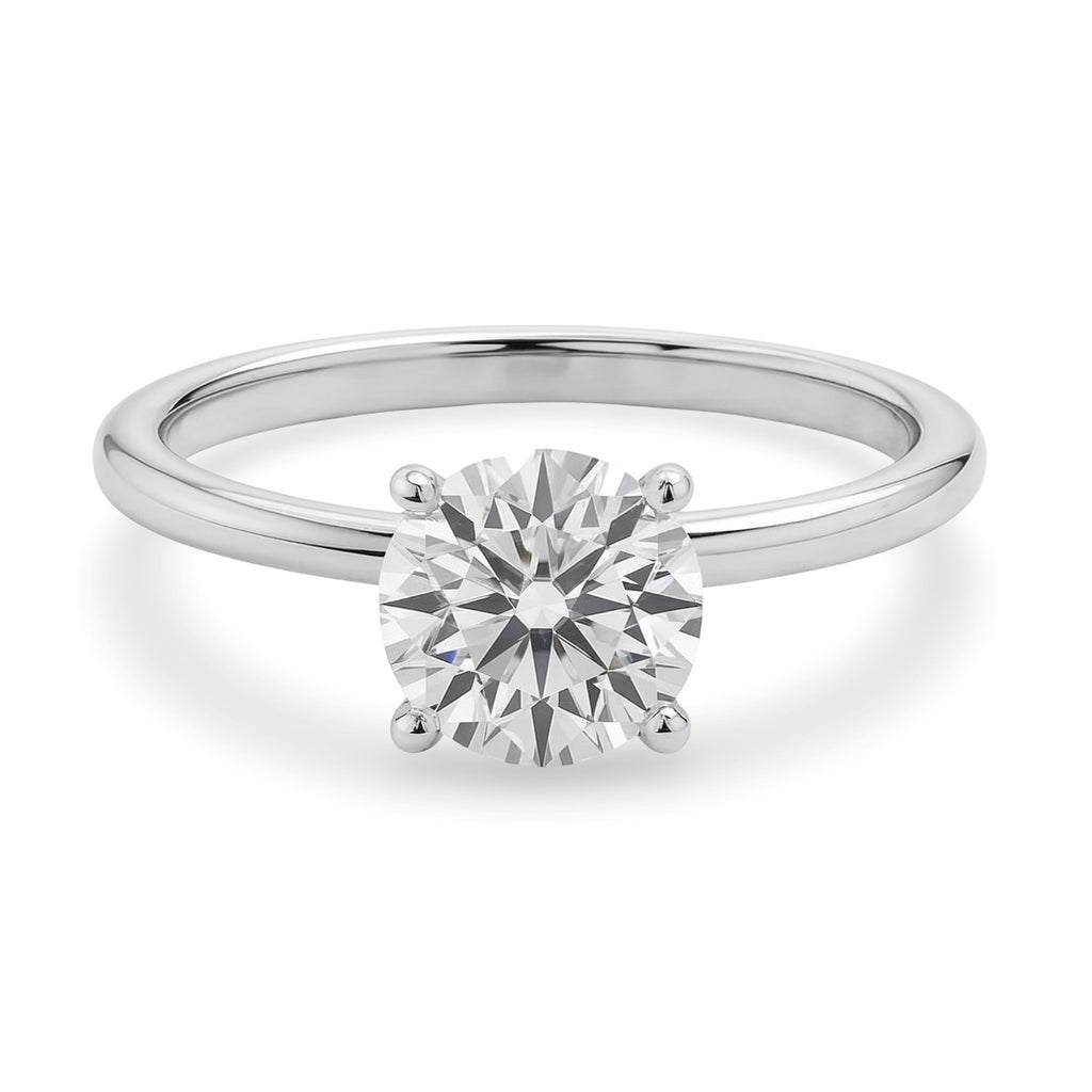 1 1/2 Carat Round Lab Grown IGI G/VS1 Diamond Ring in 10K White Gold