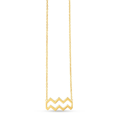 14K Yellow Gold Aquarius Necklace