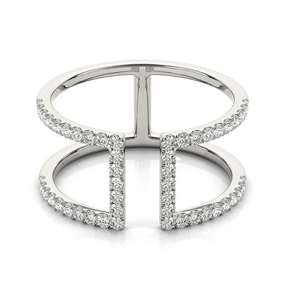 14k White Gold Modern Dual Band Style Diamond Ring (1/2 cttw)