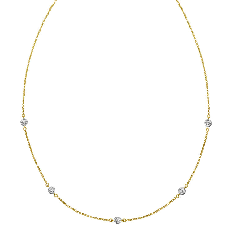 14K Two Tone Gold Classic Paperclip Chain Necklace