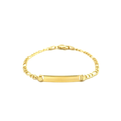 14k Yellow Gold Figaro Link Childrens ID Bracelet (3.30 mm)