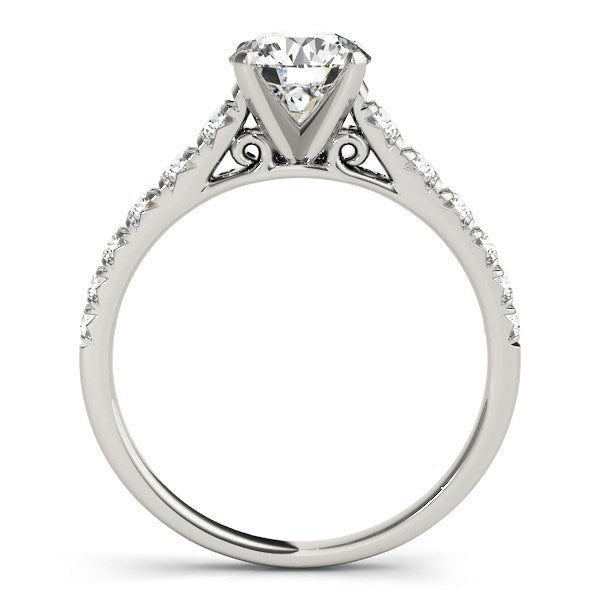 14k White Gold Prong Set Graduated Diamond Engagement Ring (1 7/8 cttw)