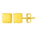 14k Yellow Gold Polished Cube Post Earrings