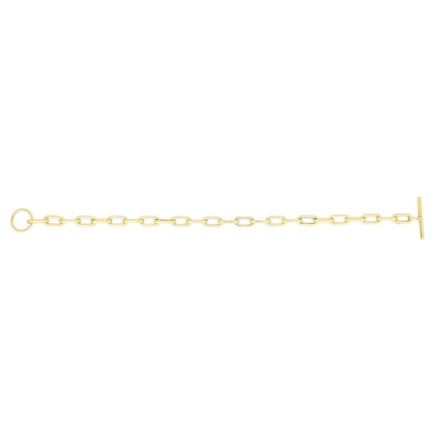 14K Yellow Gold Paperclip Toggle Bracelet