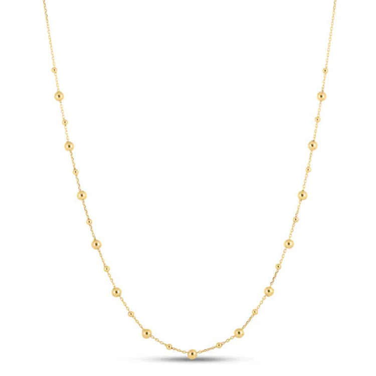 14k Yellow Gold Bead Necklace
