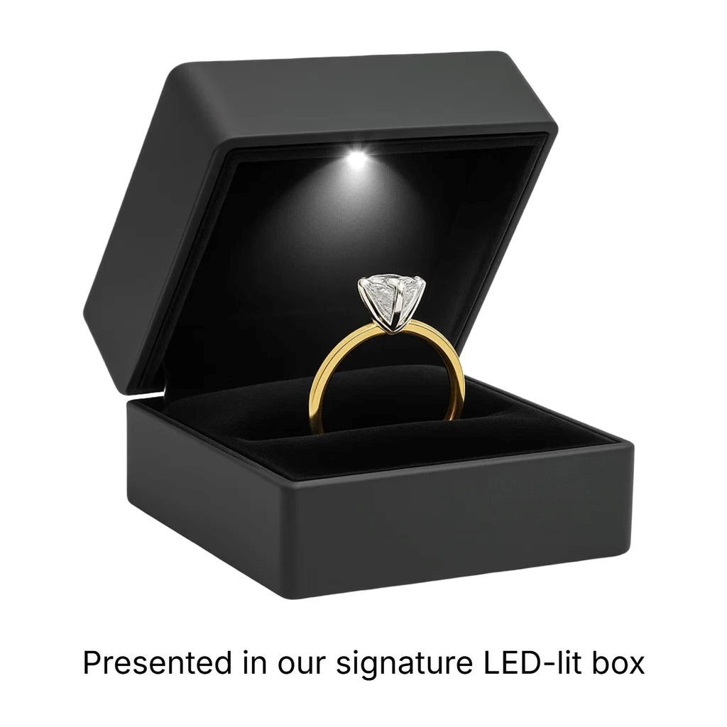 3 Carat Emerald Lab Grown IGI G/VS1 Diamond Solitaire Ring in 14K Yellow Gold
