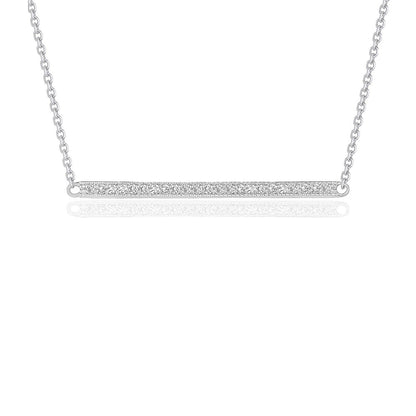 Diamond Bar Pendant in 14k White Gold (1/4 cttw)