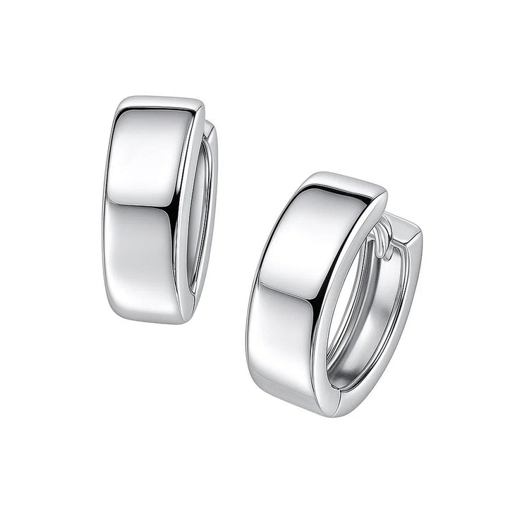 14k White Gold Snuggable Hoop Earrings