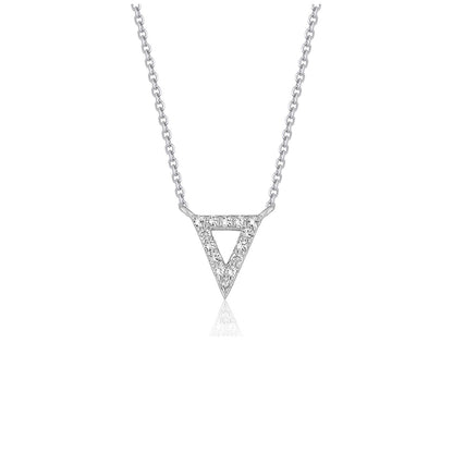 Diamond Inverted Triangle Pendant in 14k White Gold