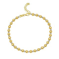 Two Tone Beaded Chain Bracelet in 14K Gold (4.00 mm)
