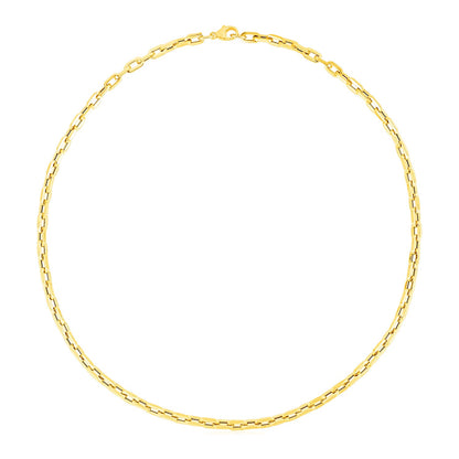 14k Yellow Gold Paperclip Chain Necklace