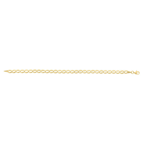 10K Yellow Gold Fancy Open Oval Link Bracelet