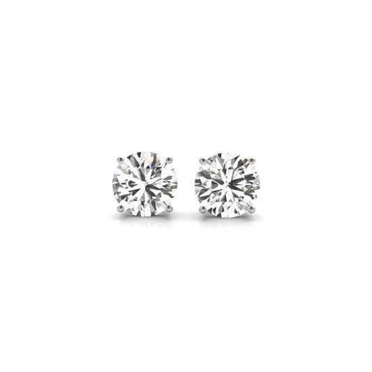 2 cttw Certified IGI Lab Grown Round Diamond Stud Earrings 14k White Gold(G/VS2)